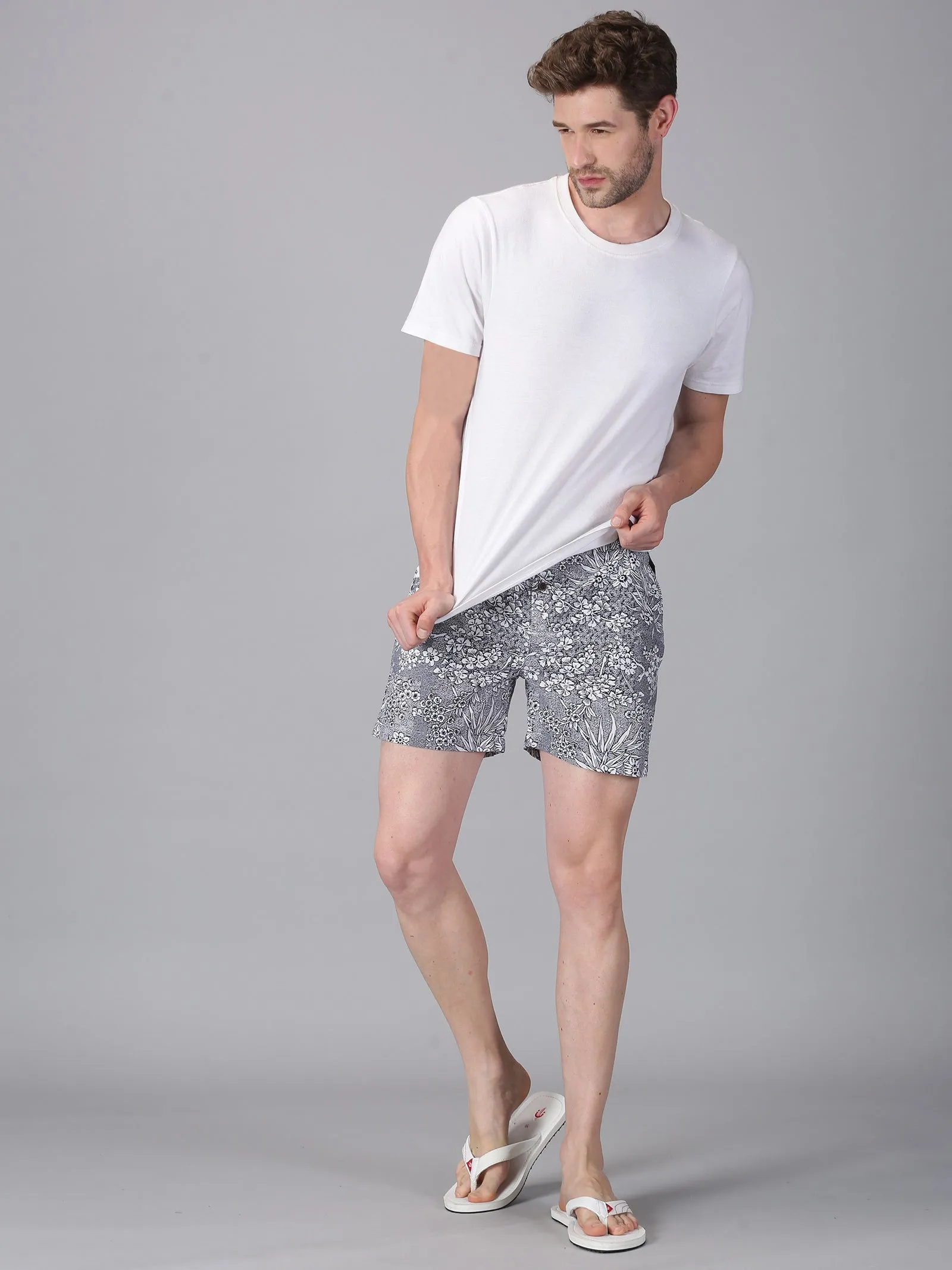 MEN'S BLUE PRINT SLIM FIT BOXER SHORT