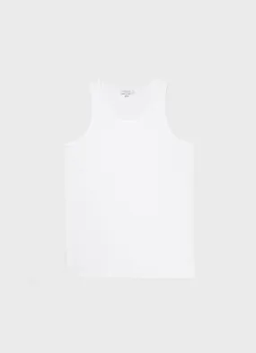 Men's Cellular Cotton Underwear Vest in White