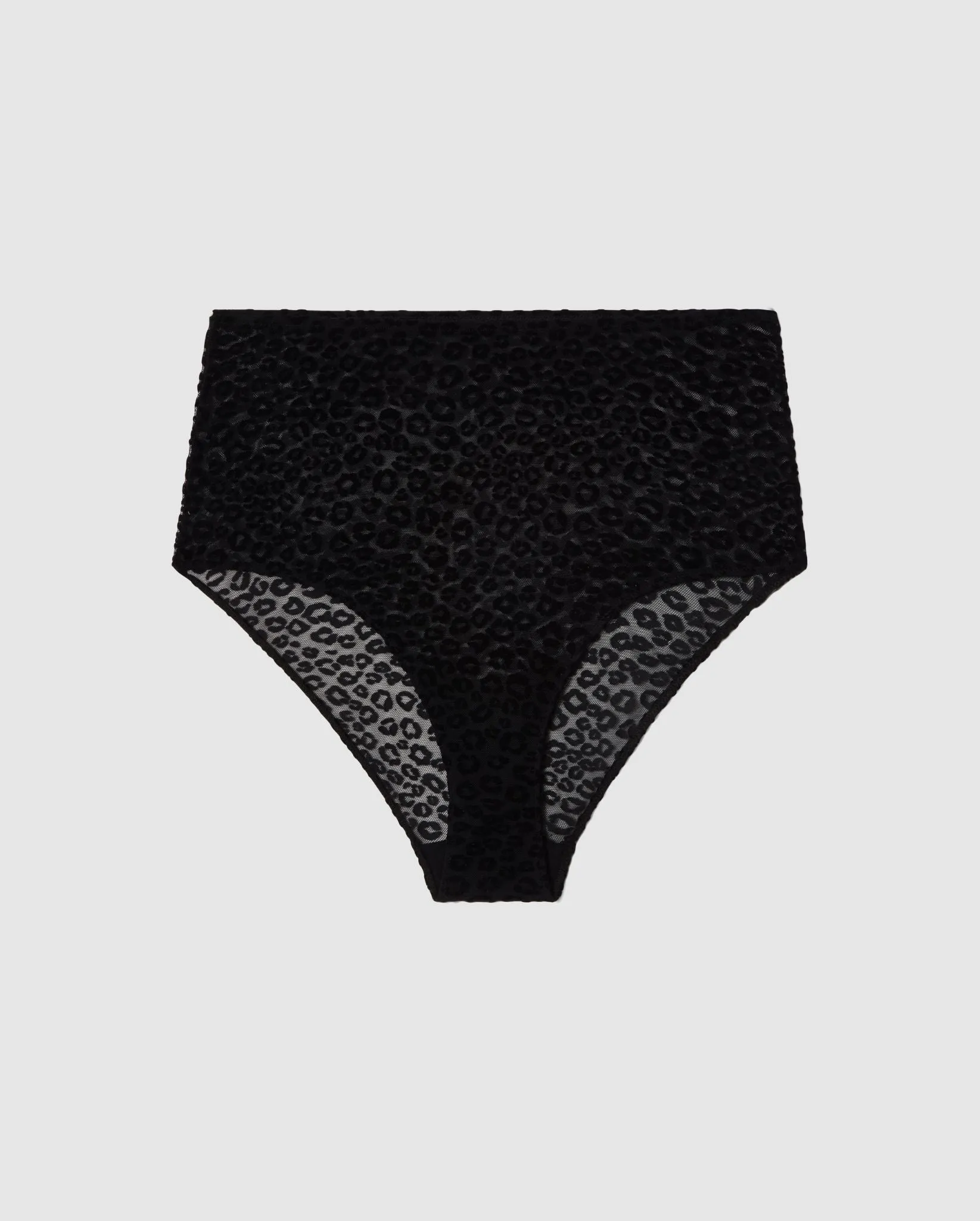 Mesh Highwaist Briefs Black Leopard