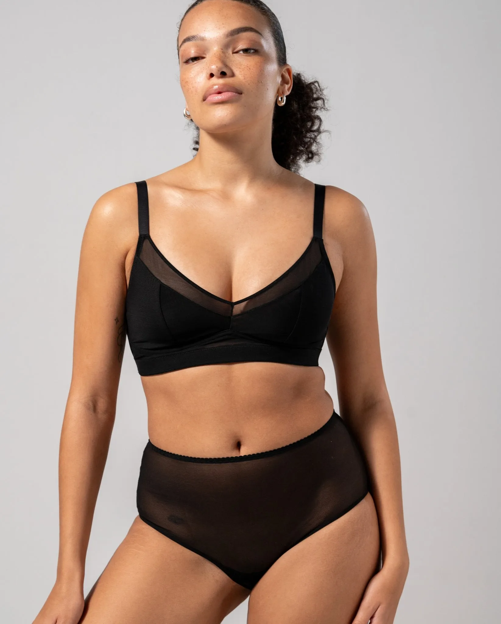 Mesh Highwaist Briefs Black