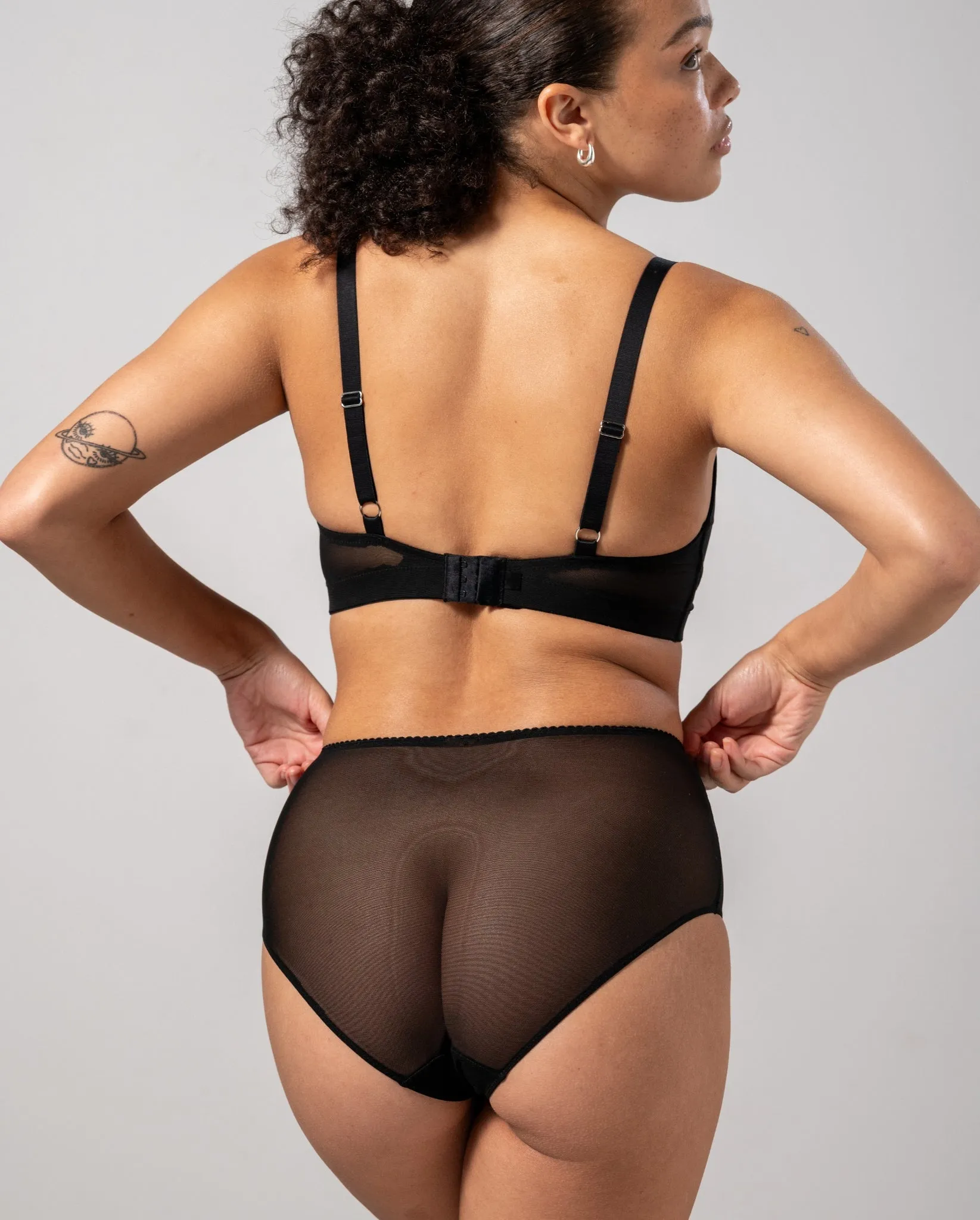 Mesh Highwaist Briefs Black