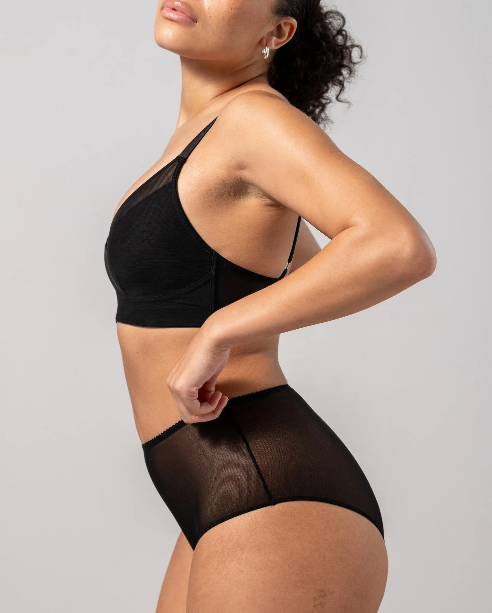 Mesh Highwaist Briefs Black