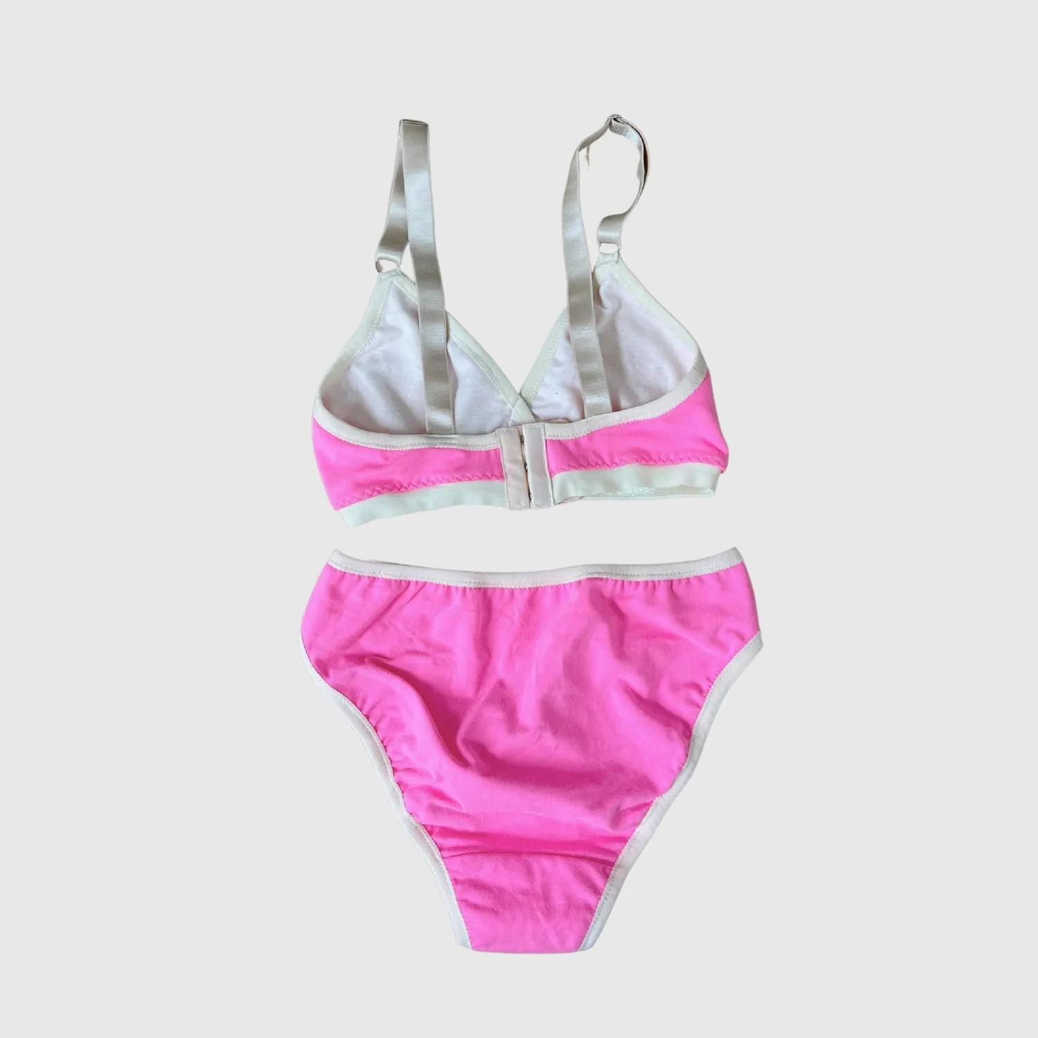 Stunning Neon Pink Bra and Bikini Underwear Set