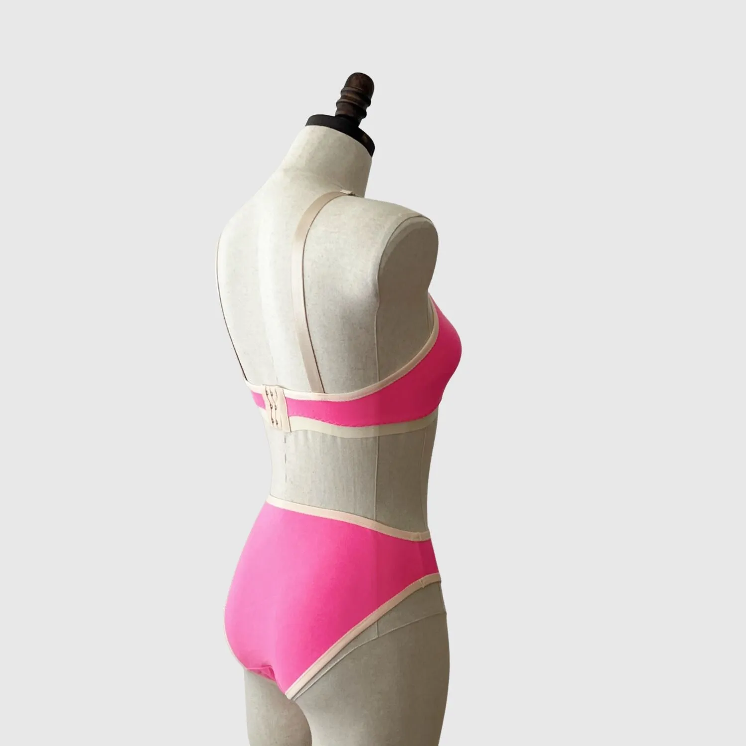 Stunning Neon Pink Bra and Bikini Underwear Set