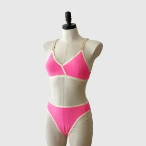 Stunning Neon Pink Bra and Bikini Underwear Set