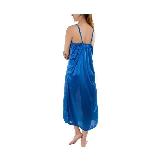 Night Wear for Women 2 Piece Satin Nighty Set-Blue Best Sexy Sleepwear for Ladies