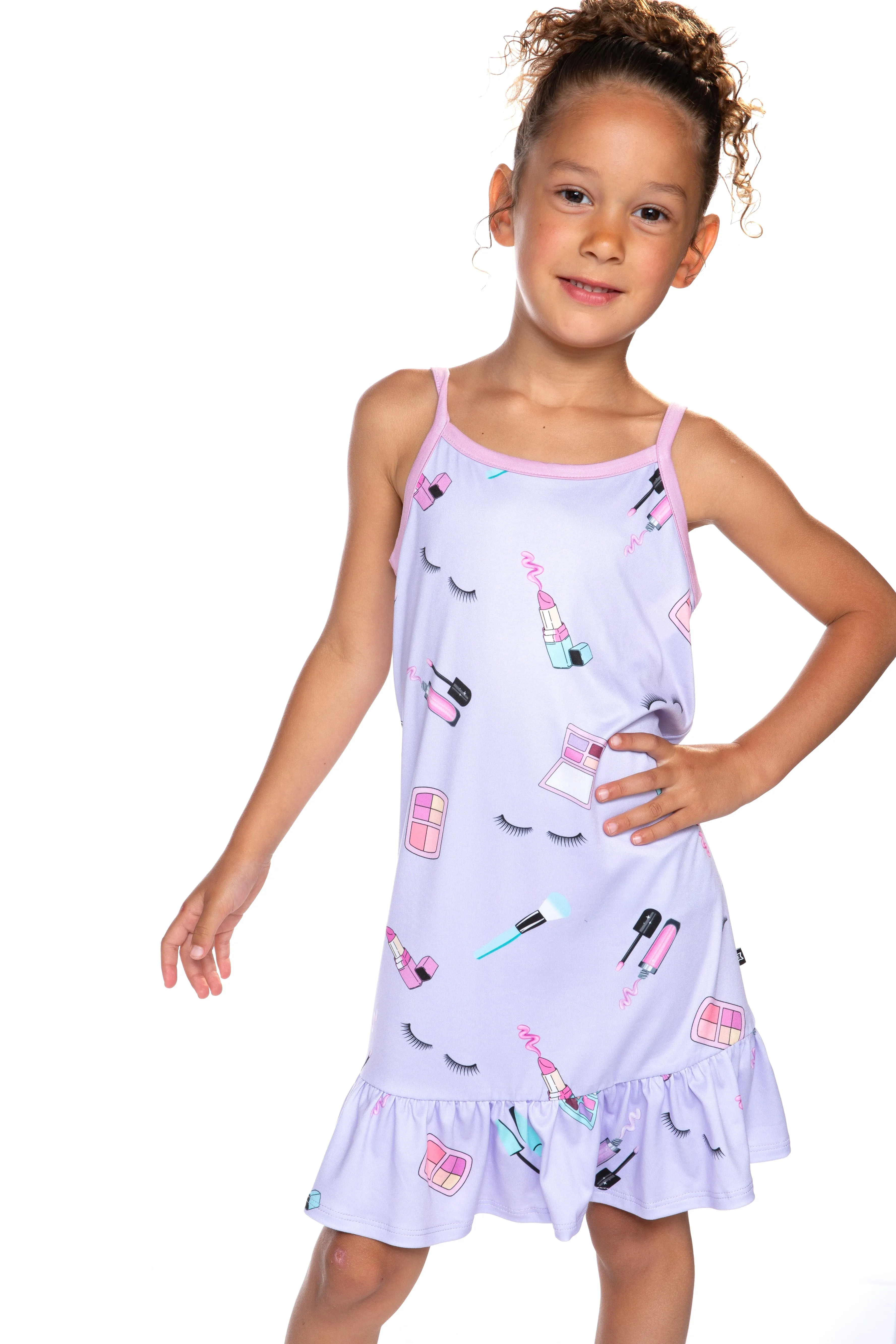 Simply Soft Strappy Ruffle Nightgown - Lilac Makeup