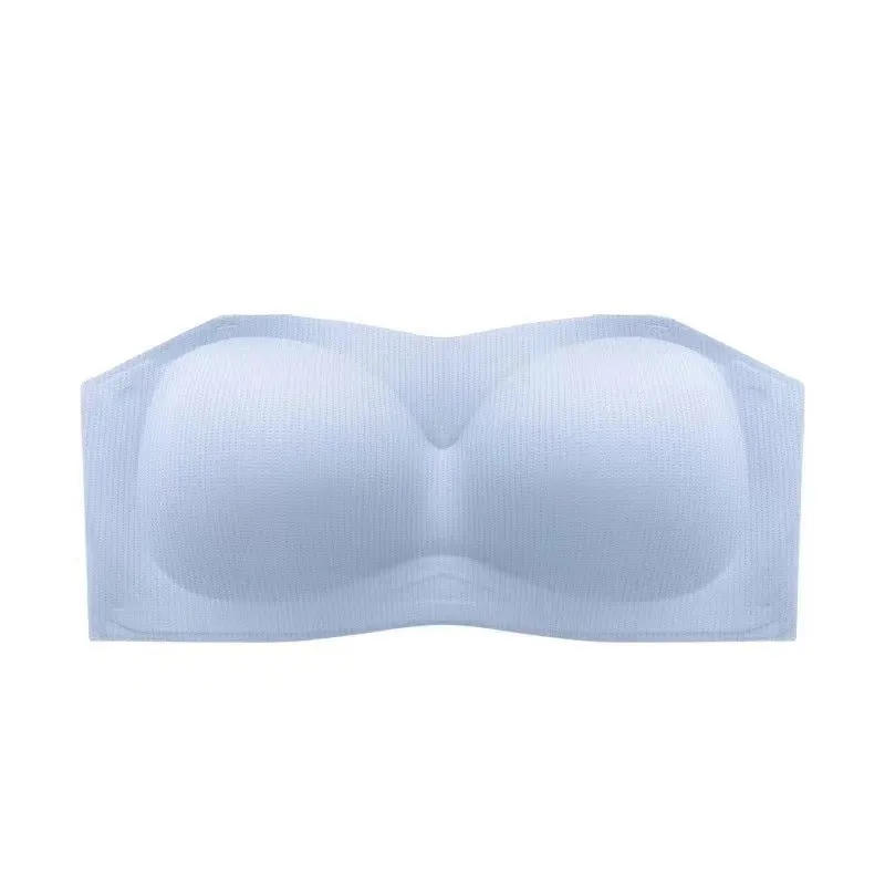 Strapless underwear tube top women's summer thin section big breasts show small breasts gathered wrap chest non-slip anti-glare invisible bra