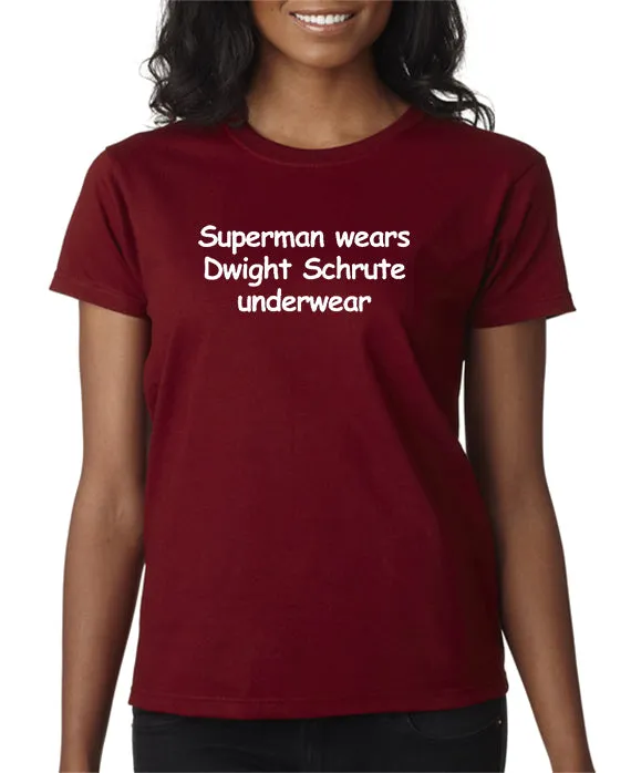 Superman Wears Dwight Schrute Underwear T-shirt