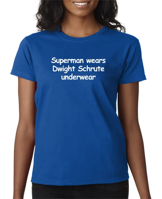 Superman Wears Dwight Schrute Underwear T-shirt