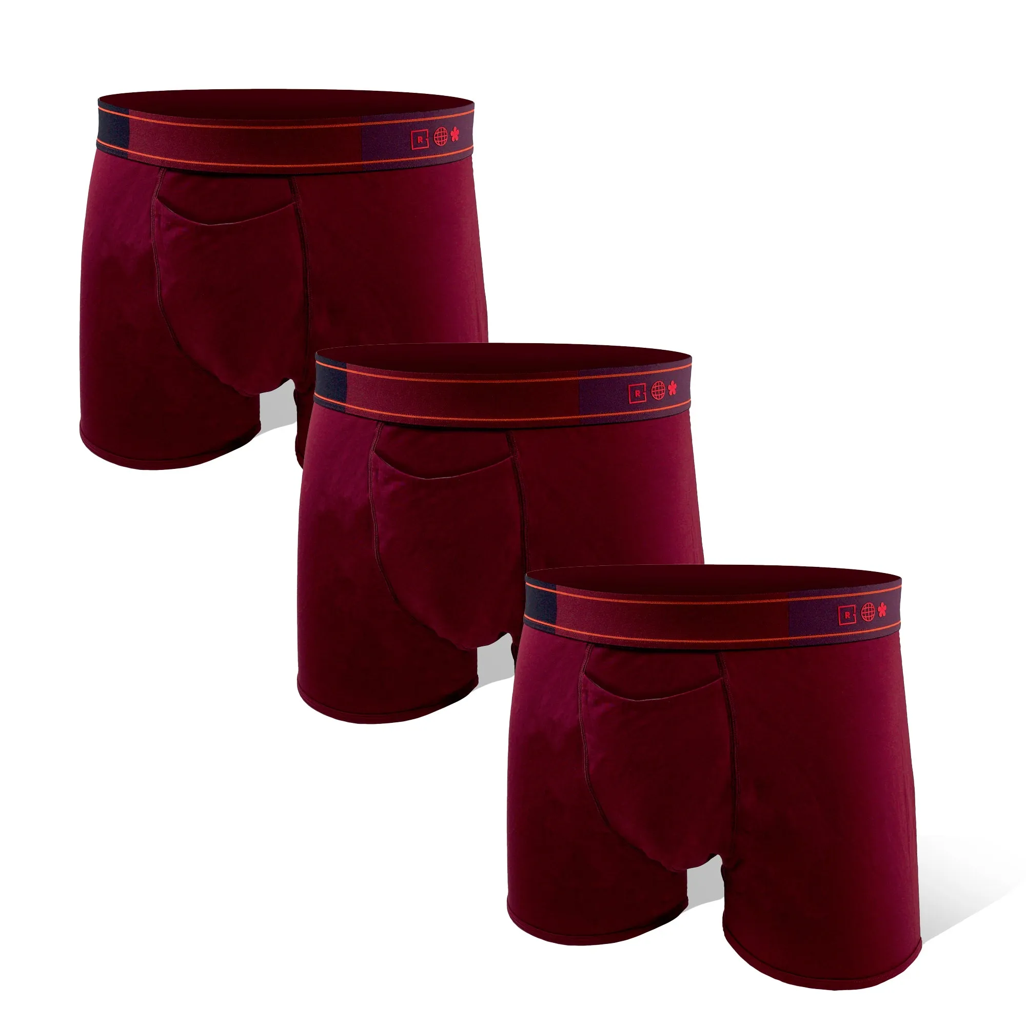 The Burgundy 3 Pack Boxer Briefs