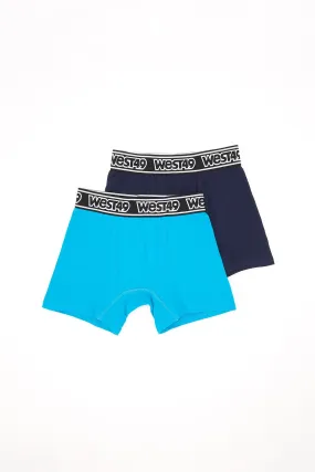 West 49 Youth 2-Pack Navy Turqoise Boxers