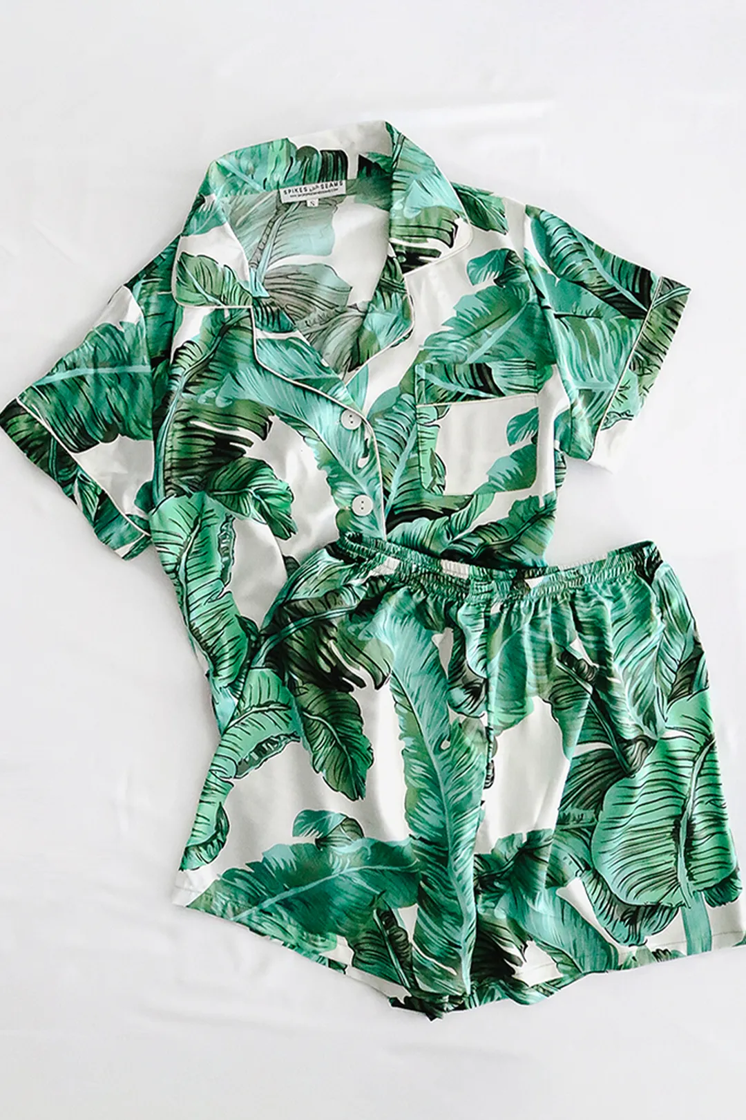 Women's Green Banana Leaf Pajamas